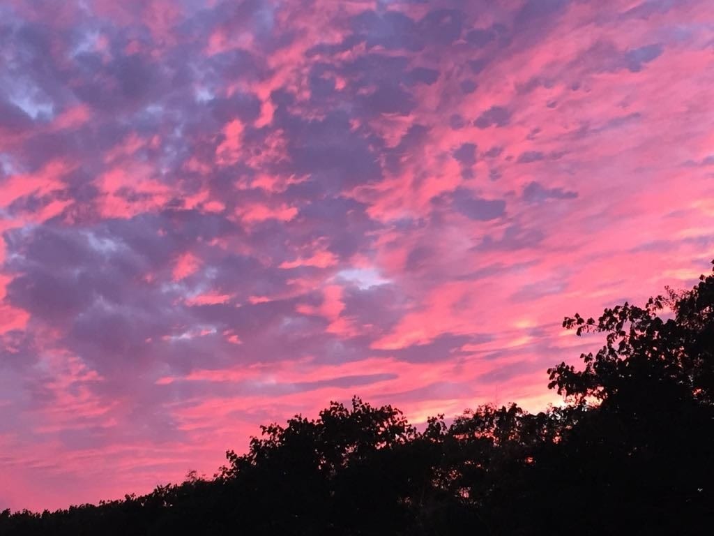 Red sky at morning, Natural landscape, Cloud, Atmosphere, Daytime, Afterglow, Orange, Sunlight, Dusk