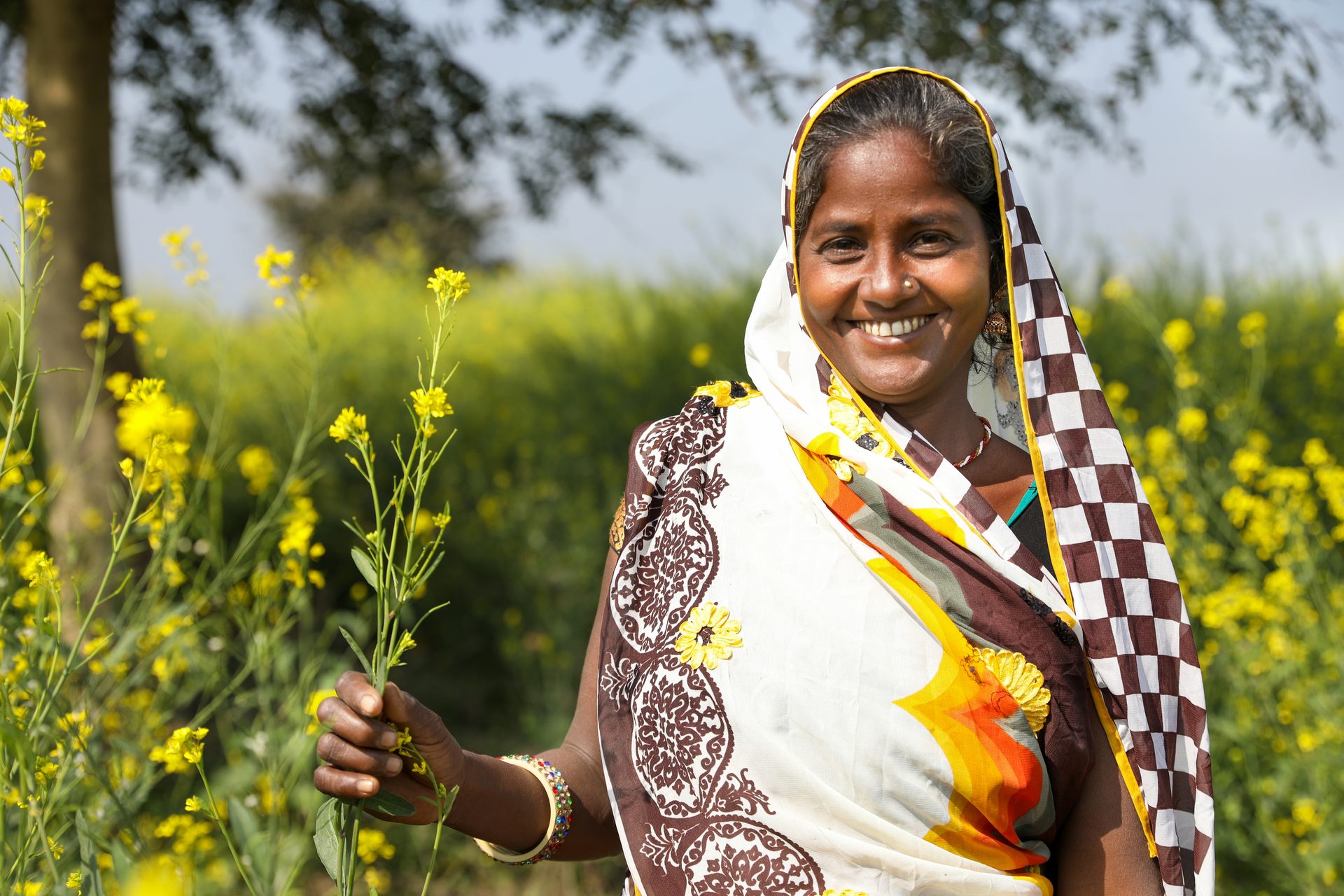 People in nature, Flash photography, Smile, Plant, Flower, Happy, Dress, Yellow, Tree, Grass