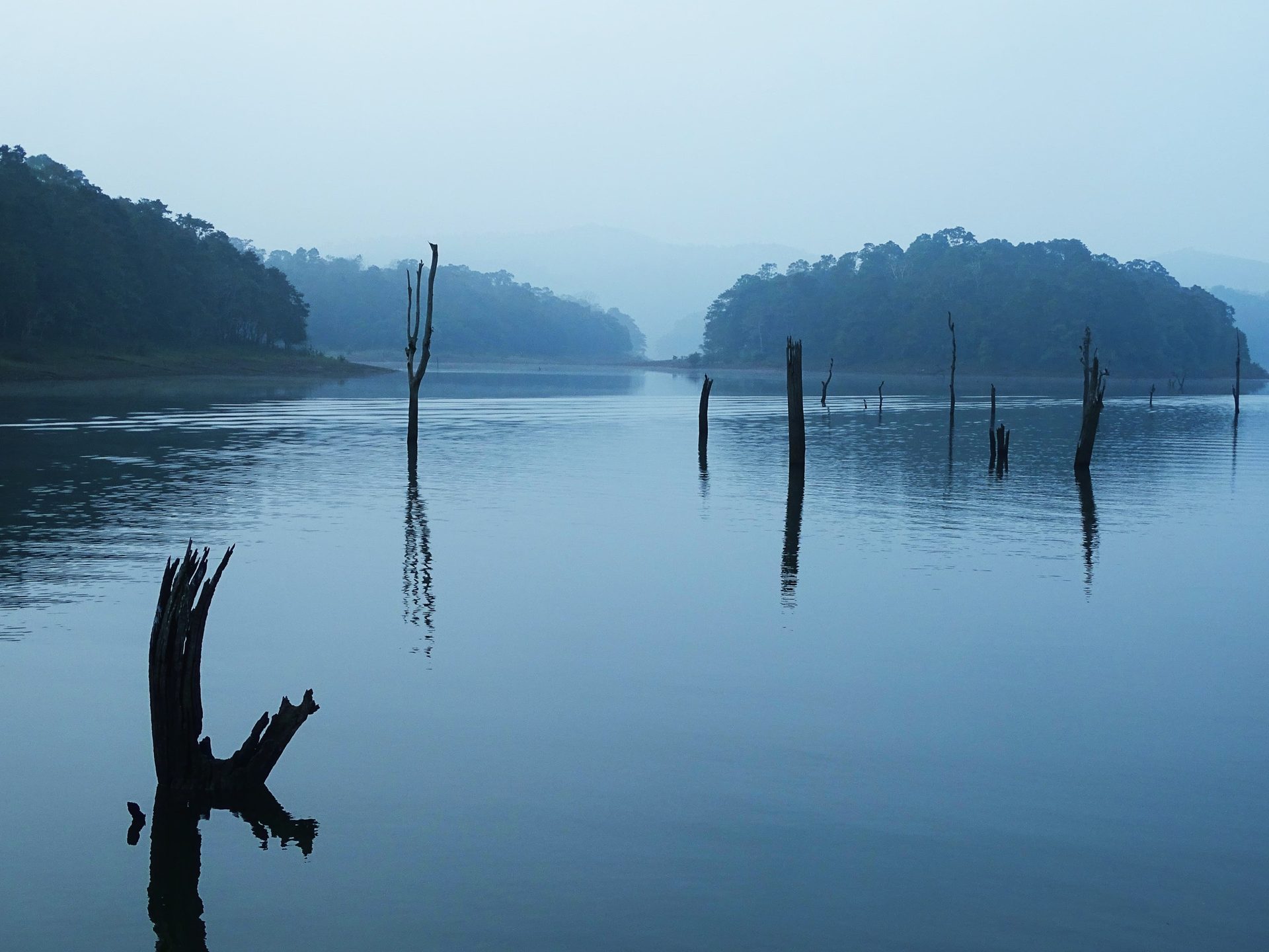 Natural landscape, Water, Sky, Lake, Bank